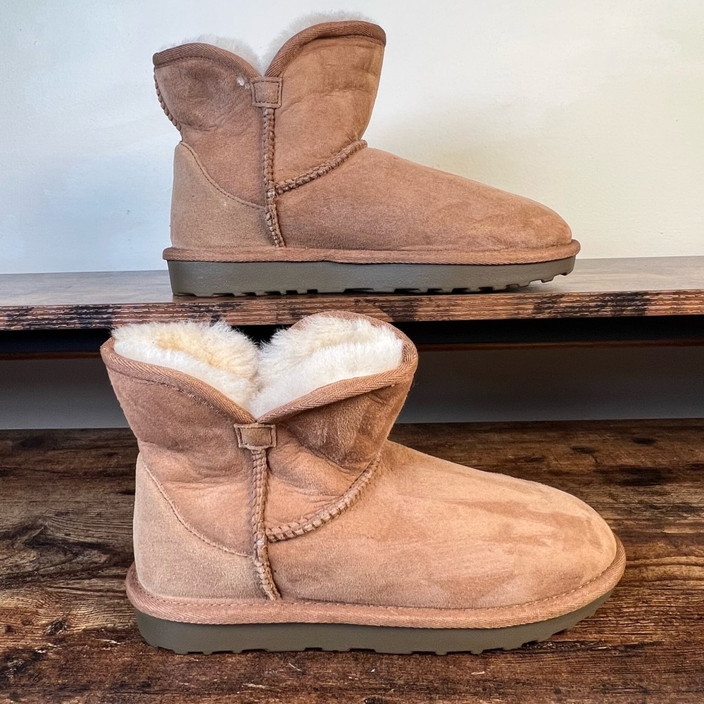 Unbranded Shearling Style Tan Suede Winter‎ Boots Ugg Lookalike Women's 6